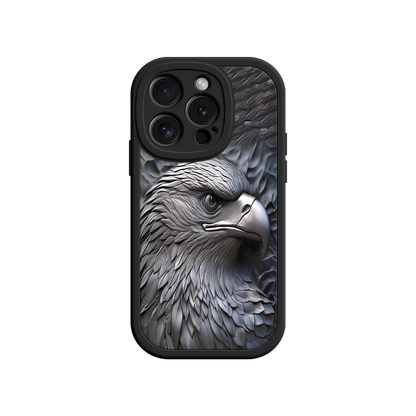 #MC0026 Factory Wholesale Embossed Eagle iPhone 17 Case – Grayscale 3D Design, Rugged Protective Cover, Symbol of Strength & Freedom