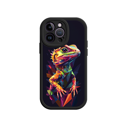 #MC0024 Factory Wholesale Geometric Lizard iPhone 17 Case – Colorful Polygon Art, Protective Animal Print Cover, Bold Reptile Design