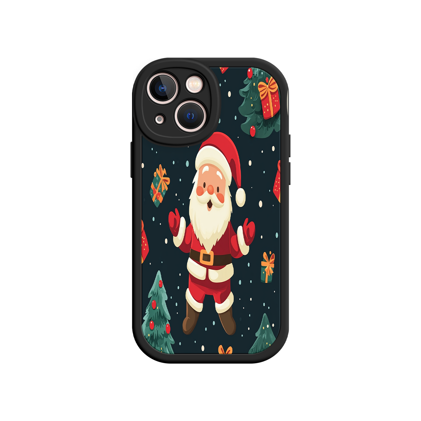 #MC0032 Factory Wholesale Festive Santa iPhone 17 Case – Christmas Holiday Design, Jolly Santa Claus, Gift Boxes & Trees