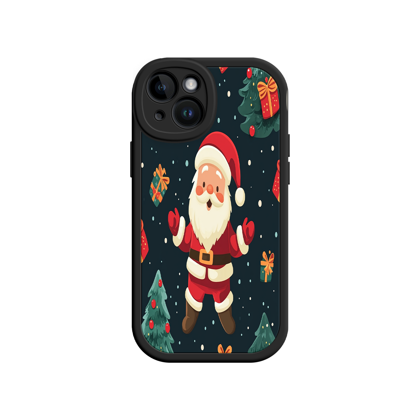 #MC0032 Factory Wholesale Festive Santa iPhone 17 Case – Christmas Holiday Design, Jolly Santa Claus, Gift Boxes & Trees