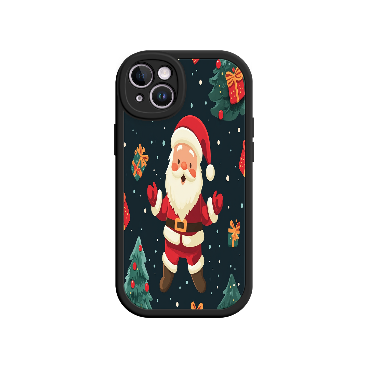 #MC0032 Factory Wholesale Festive Santa iPhone 17 Case – Christmas Holiday Design, Jolly Santa Claus, Gift Boxes & Trees