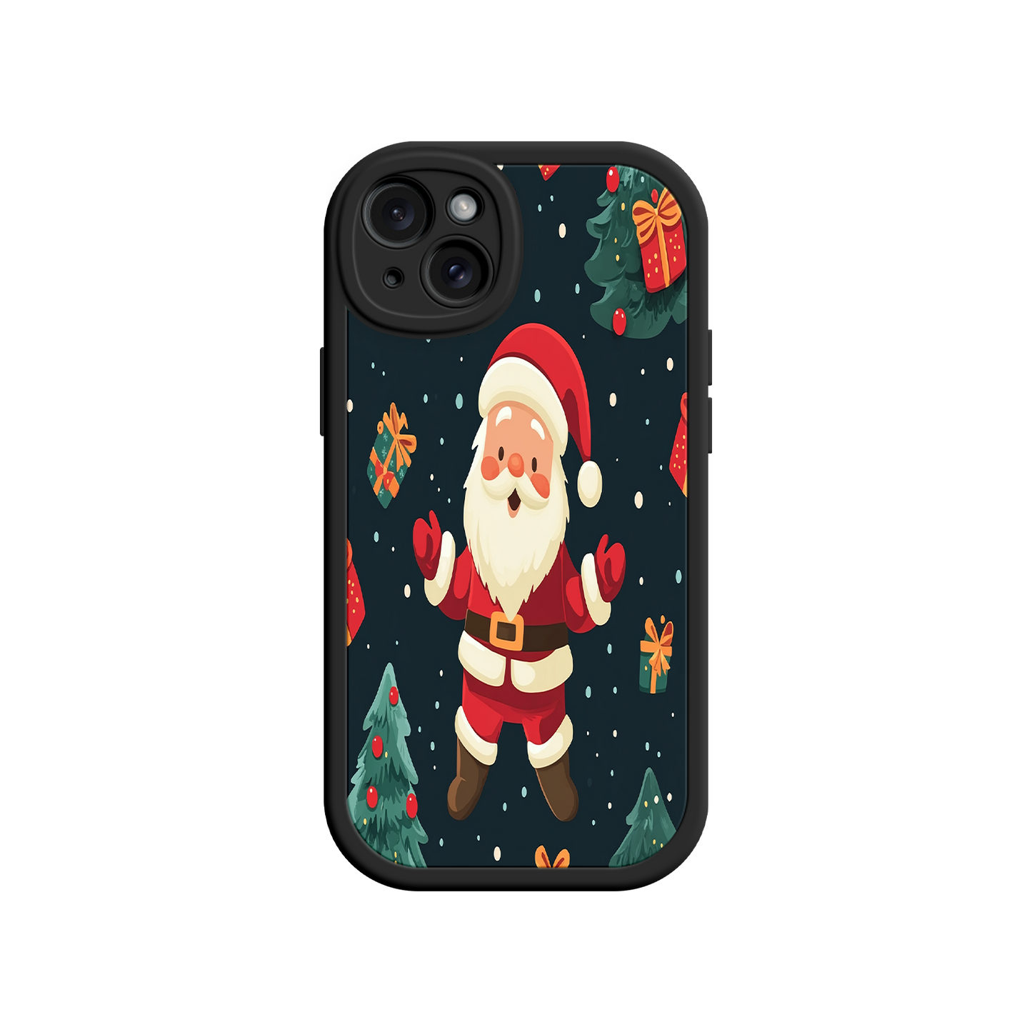#MC0032 Factory Wholesale Festive Santa iPhone 17 Case – Christmas Holiday Design, Jolly Santa Claus, Gift Boxes & Trees