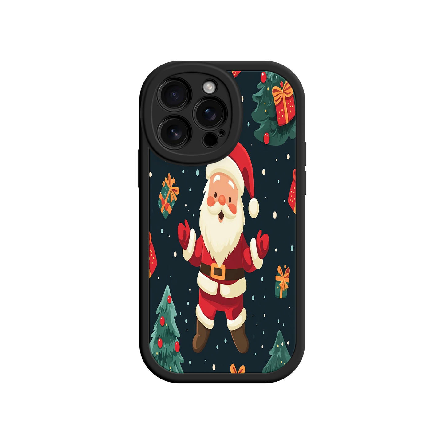 #MC0032 Factory Wholesale Festive Santa iPhone 17 Case – Christmas Holiday Design, Jolly Santa Claus, Gift Boxes & Trees