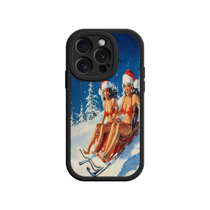 #MC0027 Factory Wholesale Santa Bikini Sled iPhone 17 Case – Funny Christmas Design, Sexy Holiday Vibes, Winter Wonderland Art