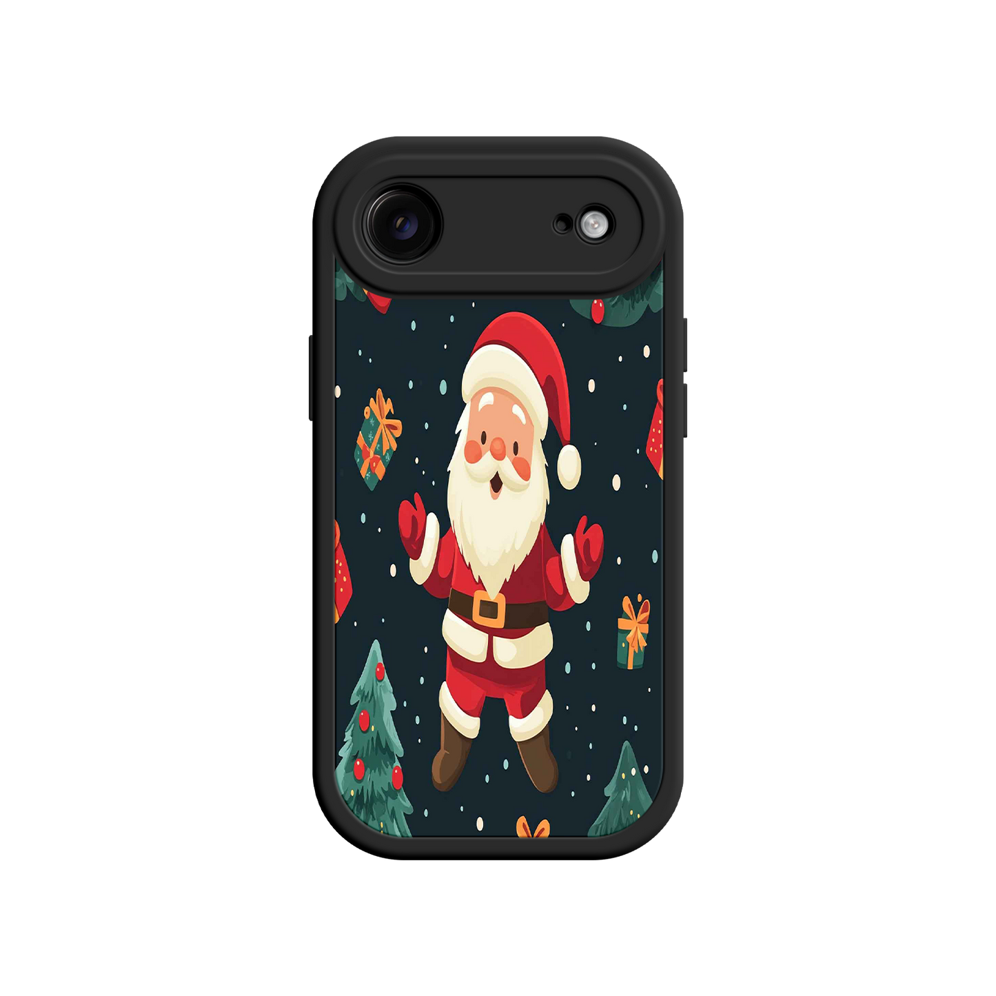 #MC0032 Factory Wholesale Festive Santa iPhone 17 Case – Christmas Holiday Design, Jolly Santa Claus, Gift Boxes & Trees