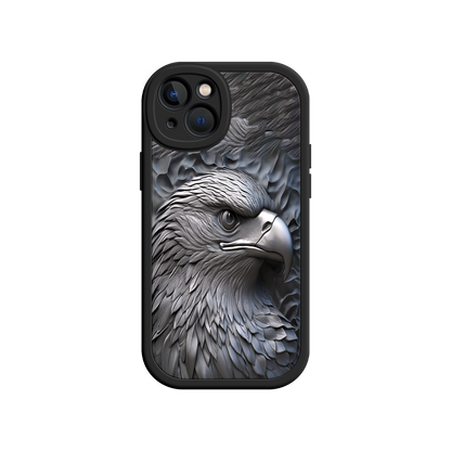 #MC0026 Factory Wholesale Embossed Eagle iPhone 17 Case – Grayscale 3D Design, Rugged Protective Cover, Symbol of Strength & Freedom