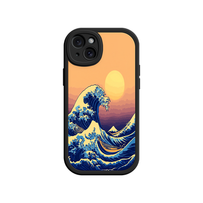 #MC0012 Factory Wholesale Great Wave Sunset iPhone Case – Japanese Art with Ocean & Mountain Design