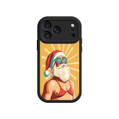 Christmas phone case featuring summer Santa design