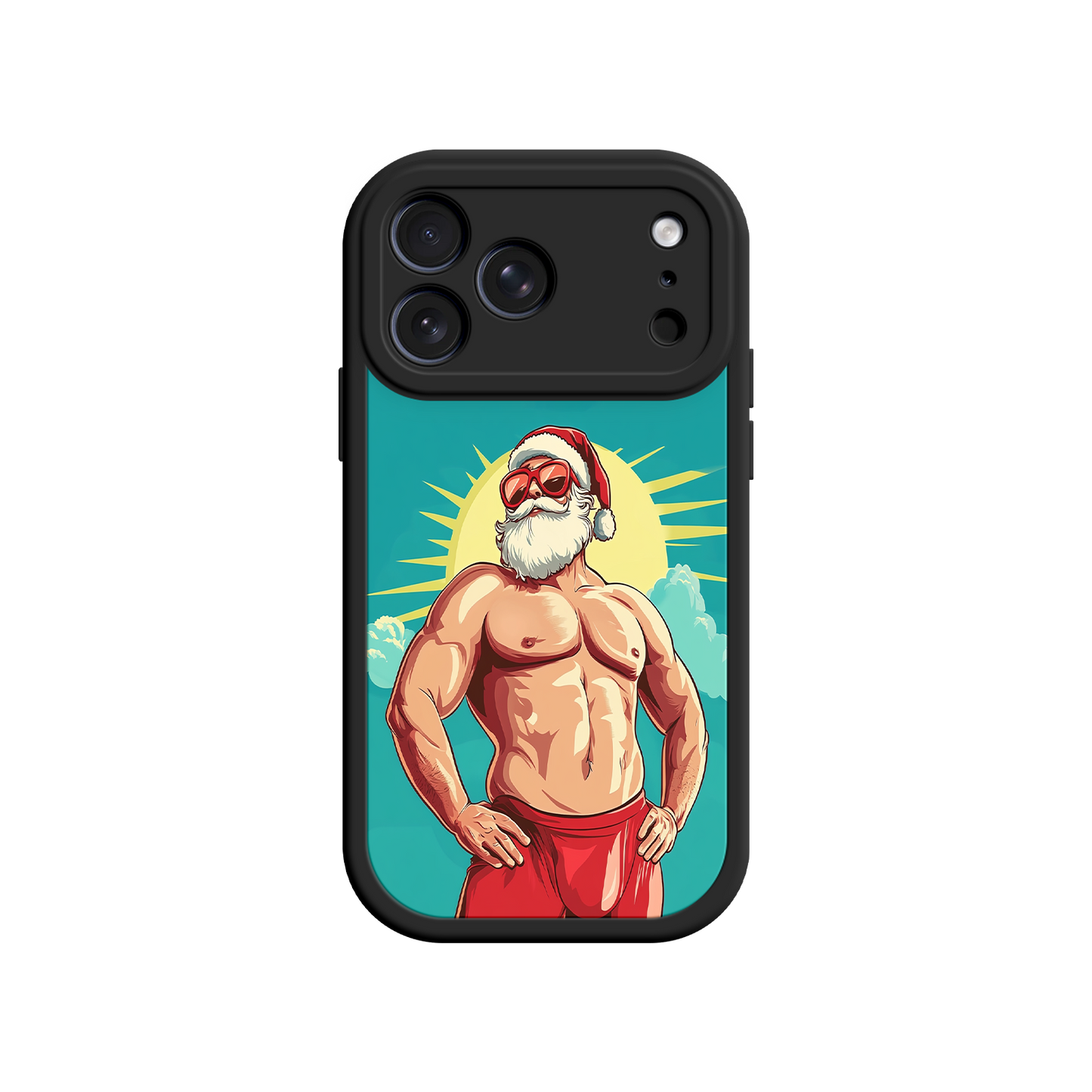 Christmas iPhone case with sky and cloud background