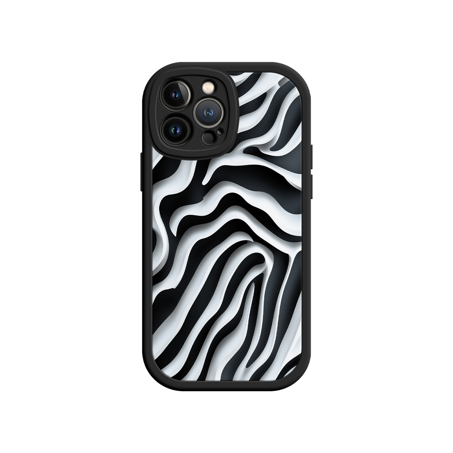 #MC0040 Factory Wholesale Zebra Pattern iPhone 17 Case – Black & White Protective Cover for iPhone 16 Pro / Max