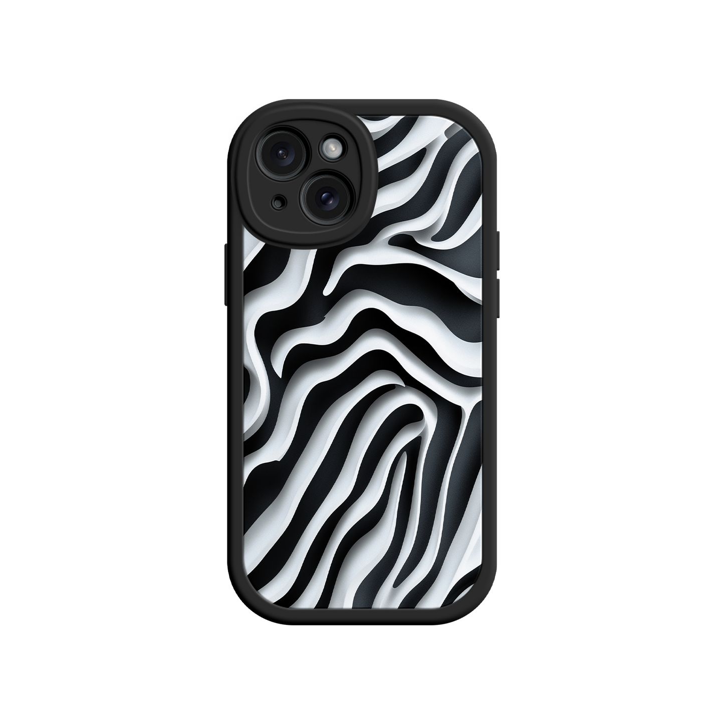 #MC0040 Factory Wholesale Zebra Pattern iPhone 17 Case – Black & White Protective Cover for iPhone 16 Pro / Max