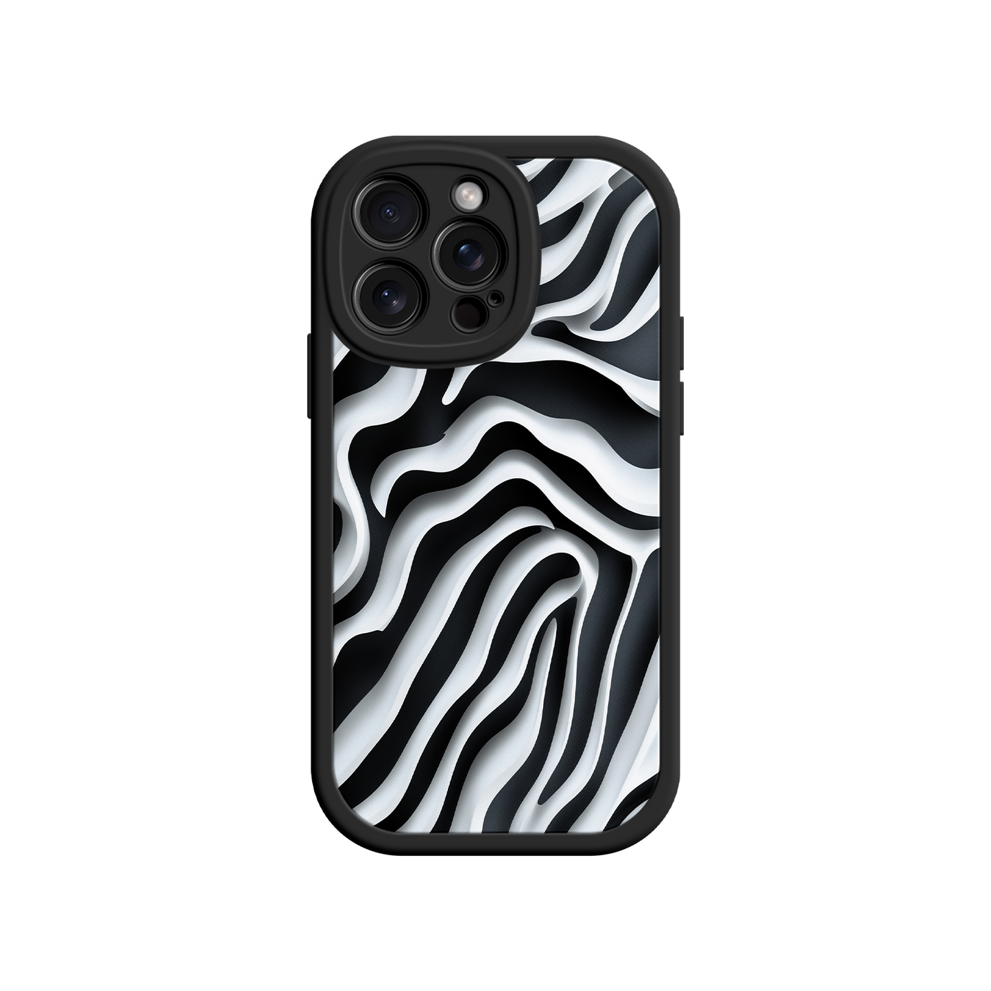 #MC0040 Factory Wholesale Zebra Pattern iPhone 17 Case – Black & White Protective Cover for iPhone 16 Pro / Max