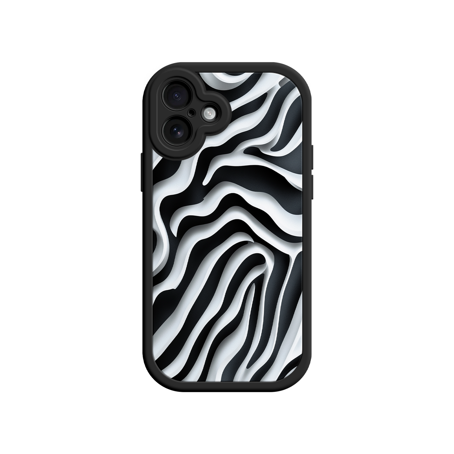 #MC0040 Factory Wholesale Zebra Pattern iPhone 17 Case – Black & White Protective Cover for iPhone 16 Pro / Max