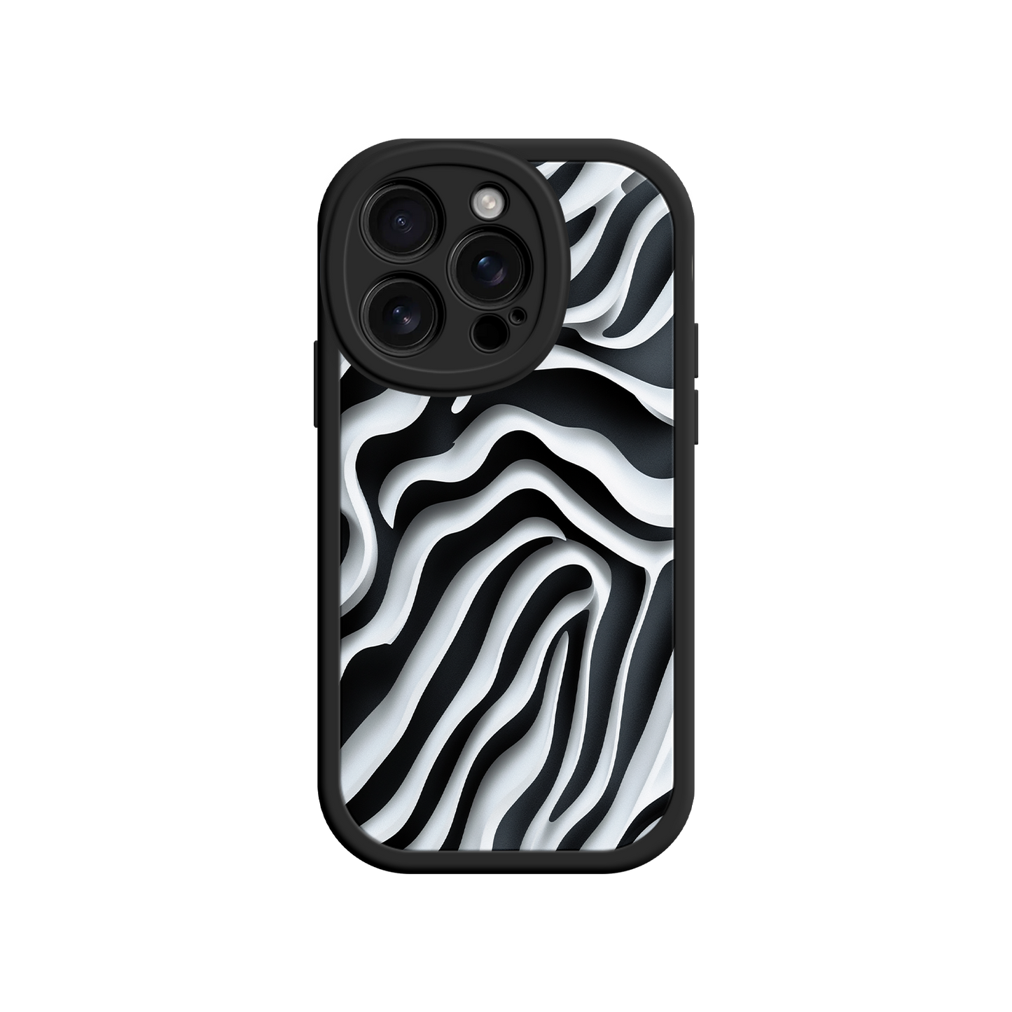 #MC0040 Factory Wholesale Zebra Pattern iPhone 17 Case – Black & White Protective Cover for iPhone 16 Pro / Max