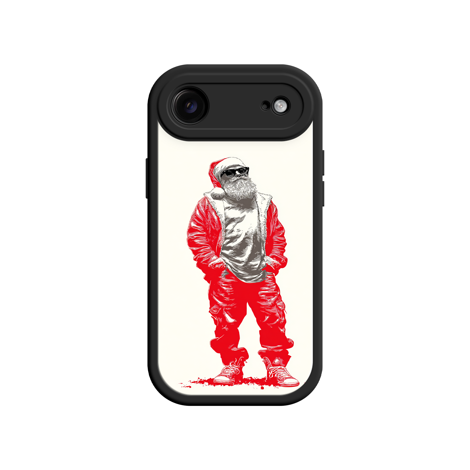 Stylish Christmas phone case with edgy Santa design