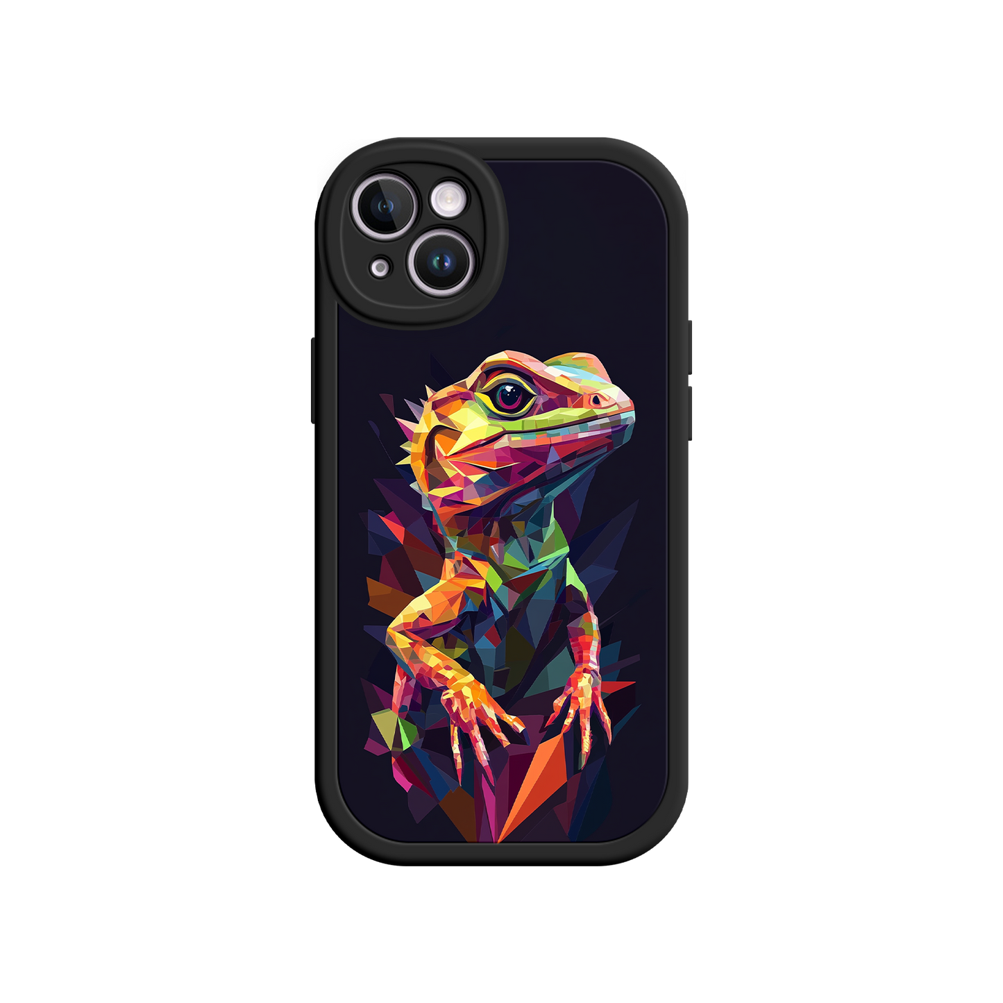 #MC0024 Factory Wholesale Geometric Lizard iPhone 17 Case – Colorful Polygon Art, Protective Animal Print Cover, Bold Reptile Design
