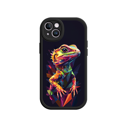 #MC0024 Factory Wholesale Geometric Lizard iPhone 17 Case – Colorful Polygon Art, Protective Animal Print Cover, Bold Reptile Design