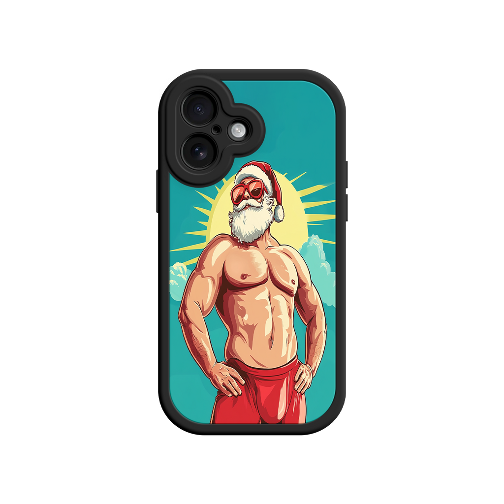 Christmas phone case with bold Santa artwork