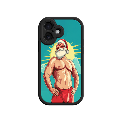 Christmas phone case with bold Santa artwork