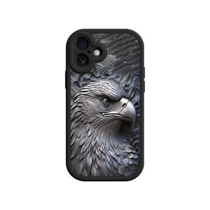 #MC0026 Factory Wholesale Embossed Eagle iPhone 17 Case – Grayscale 3D Design, Rugged Protective Cover, Symbol of Strength & Freedom