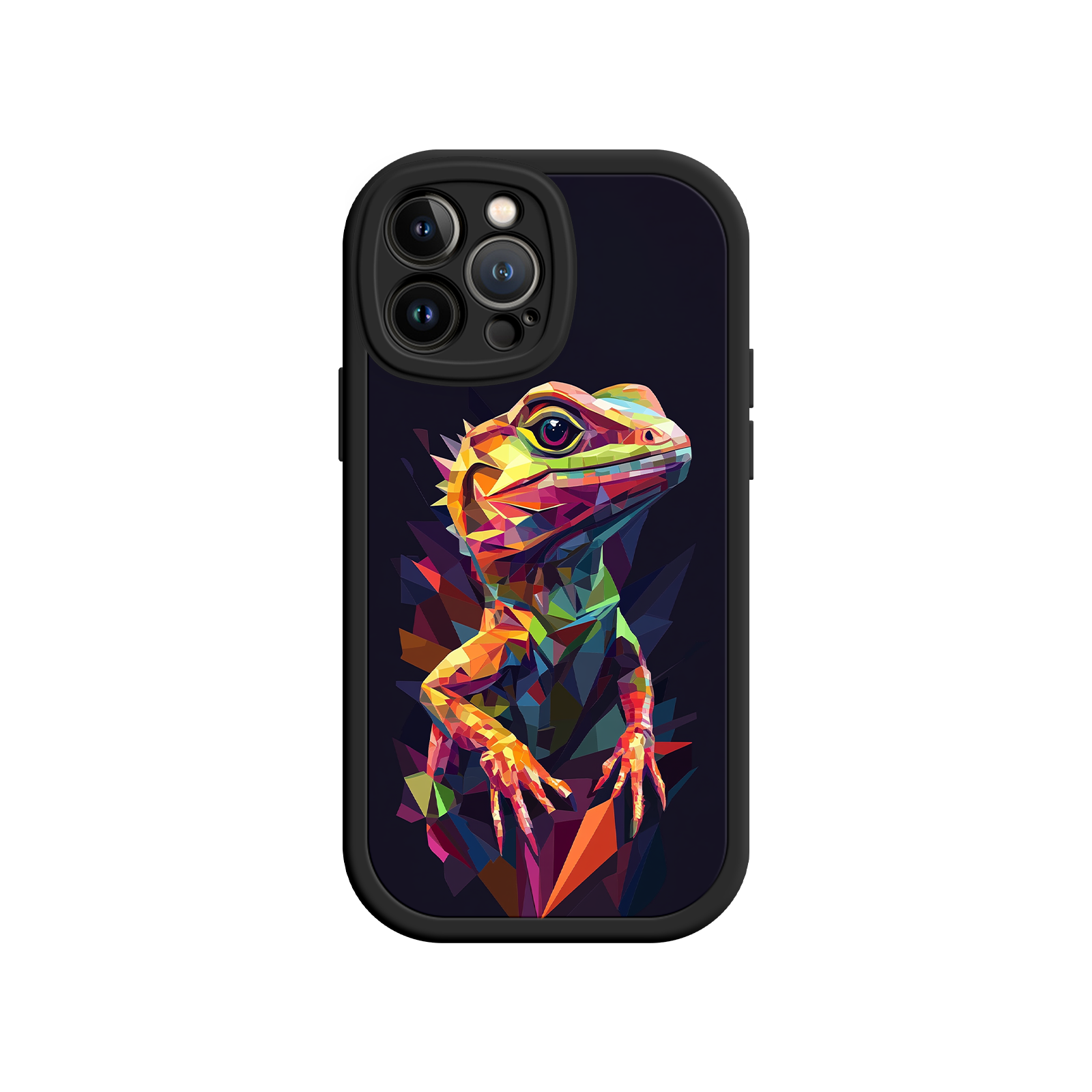 Geometric Lizard iPhone 17 Case – Colorful Polygon Art, Protective Animal Print Cover, Bold Reptile Design