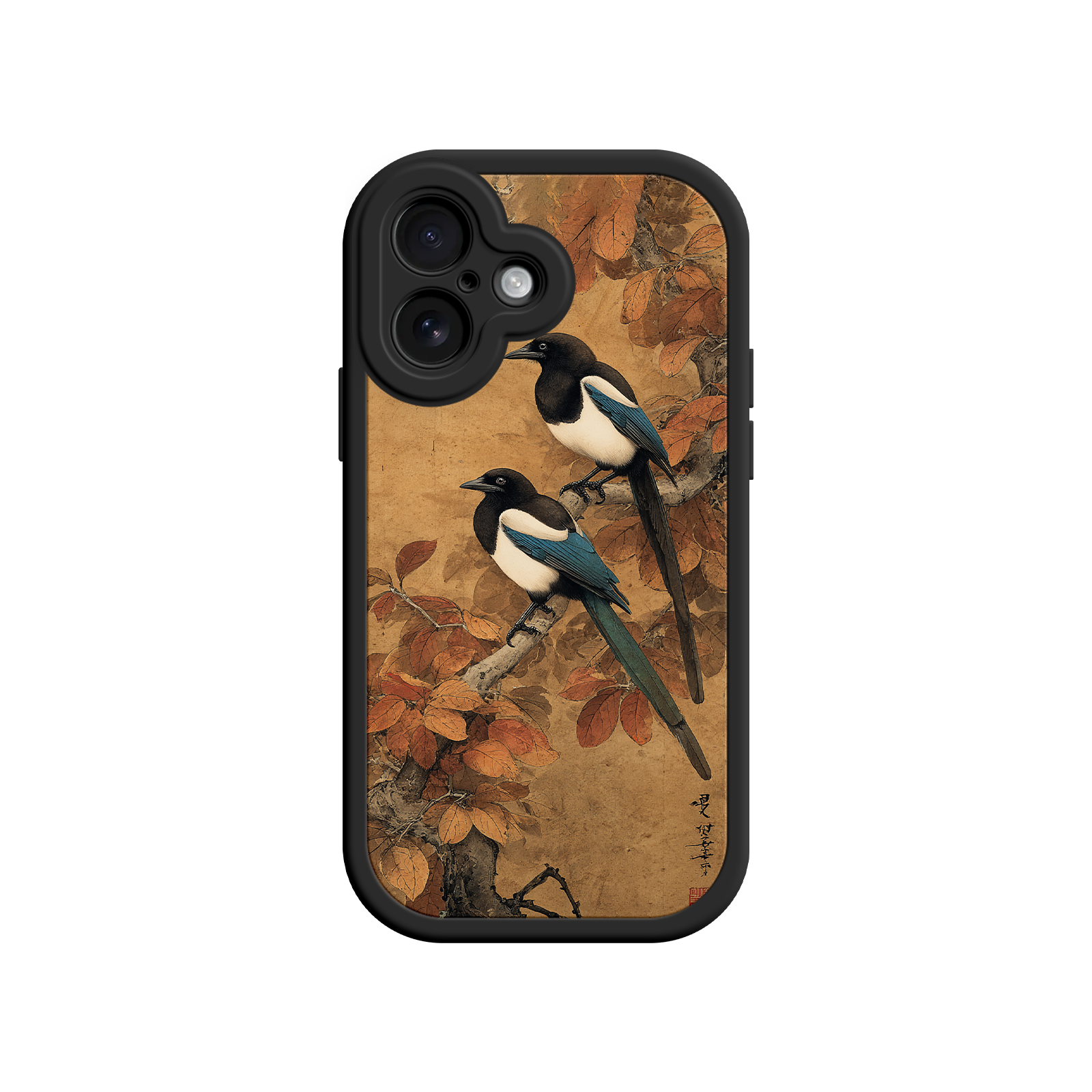 iPhone case with East Asian art and nature theme