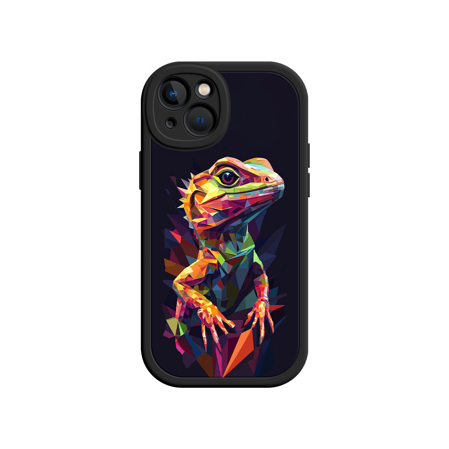 #MC0024 Factory Wholesale Geometric Lizard iPhone 17 Case – Colorful Polygon Art, Protective Animal Print Cover, Bold Reptile Design