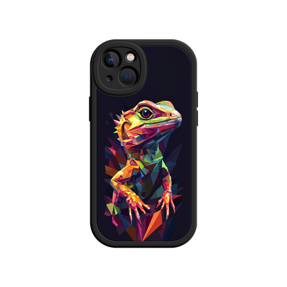 #MC0024 Factory Wholesale Geometric Lizard iPhone 17 Case – Colorful Polygon Art, Protective Animal Print Cover, Bold Reptile Design