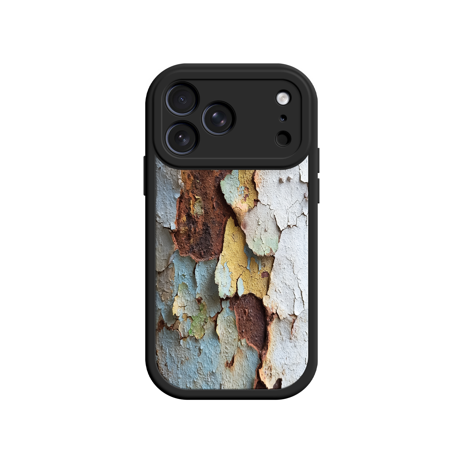 Rustic phone case with peeling paint texture