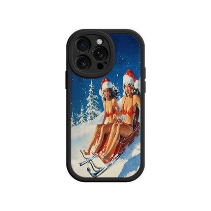 #MC0027 Factory Wholesale Santa Bikini Sled iPhone 17 Case – Funny Christmas Design, Sexy Holiday Vibes, Winter Wonderland Art