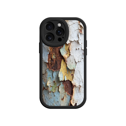 Industrial-style phone case with aged paint