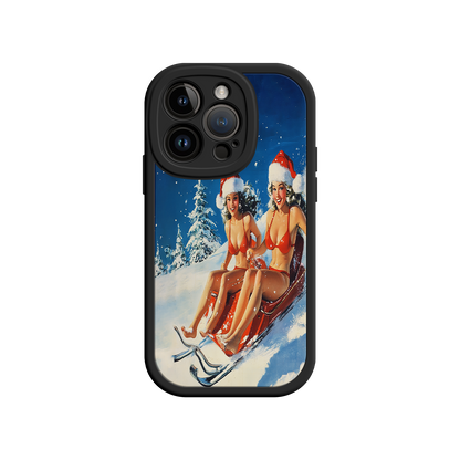 #MC0027 Factory Wholesale Santa Bikini Sled iPhone 17 Case – Funny Christmas Design, Sexy Holiday Vibes, Winter Wonderland Art
