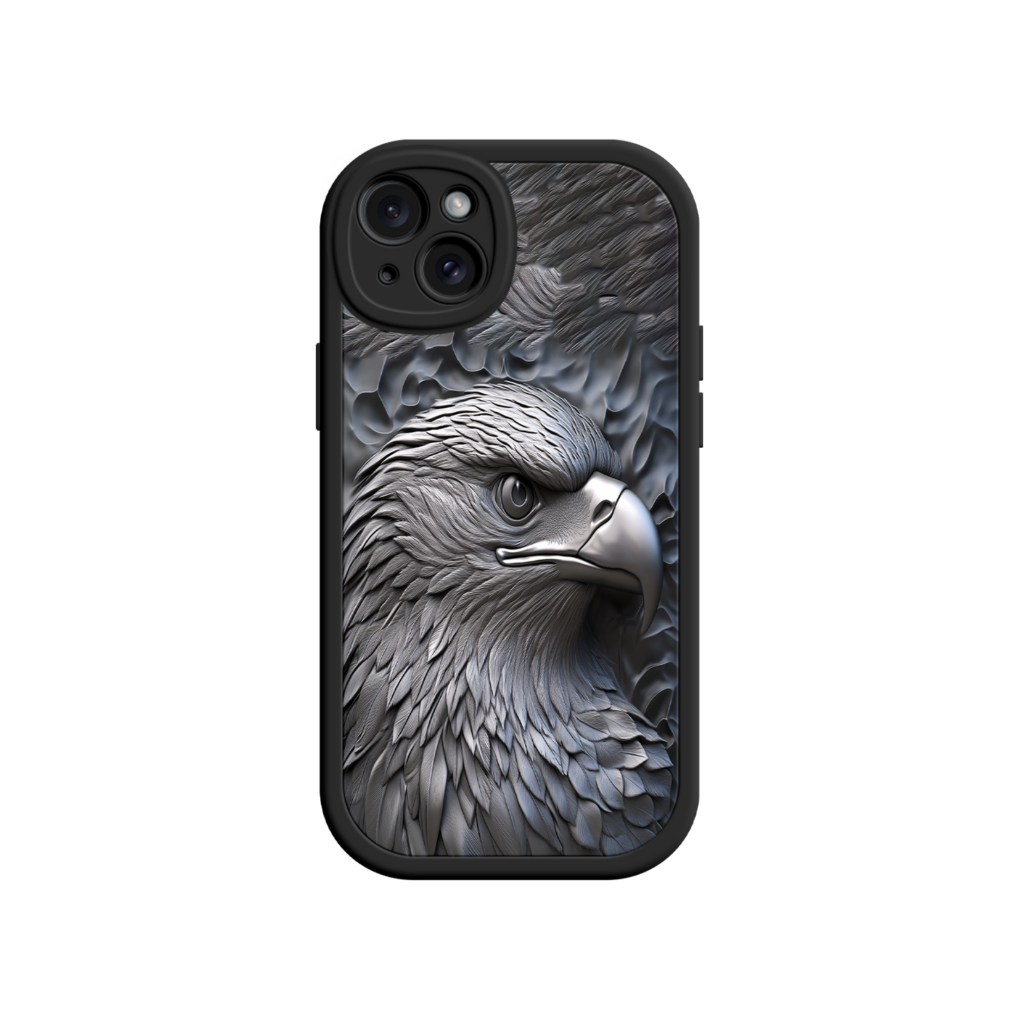 #MC0026 Factory Wholesale Embossed Eagle iPhone 17 Case – Grayscale 3D Design, Rugged Protective Cover, Symbol of Strength & Freedom