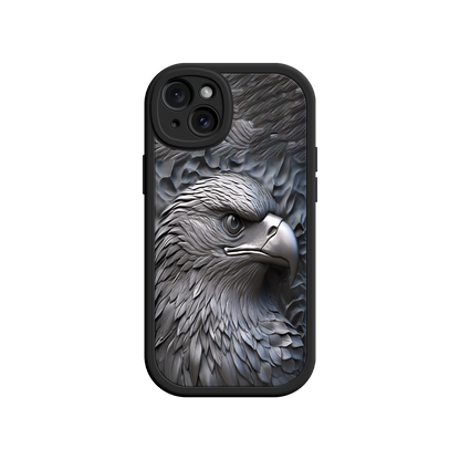 #MC0026 Factory Wholesale Embossed Eagle iPhone 17 Case – Grayscale 3D Design, Rugged Protective Cover, Symbol of Strength & Freedom