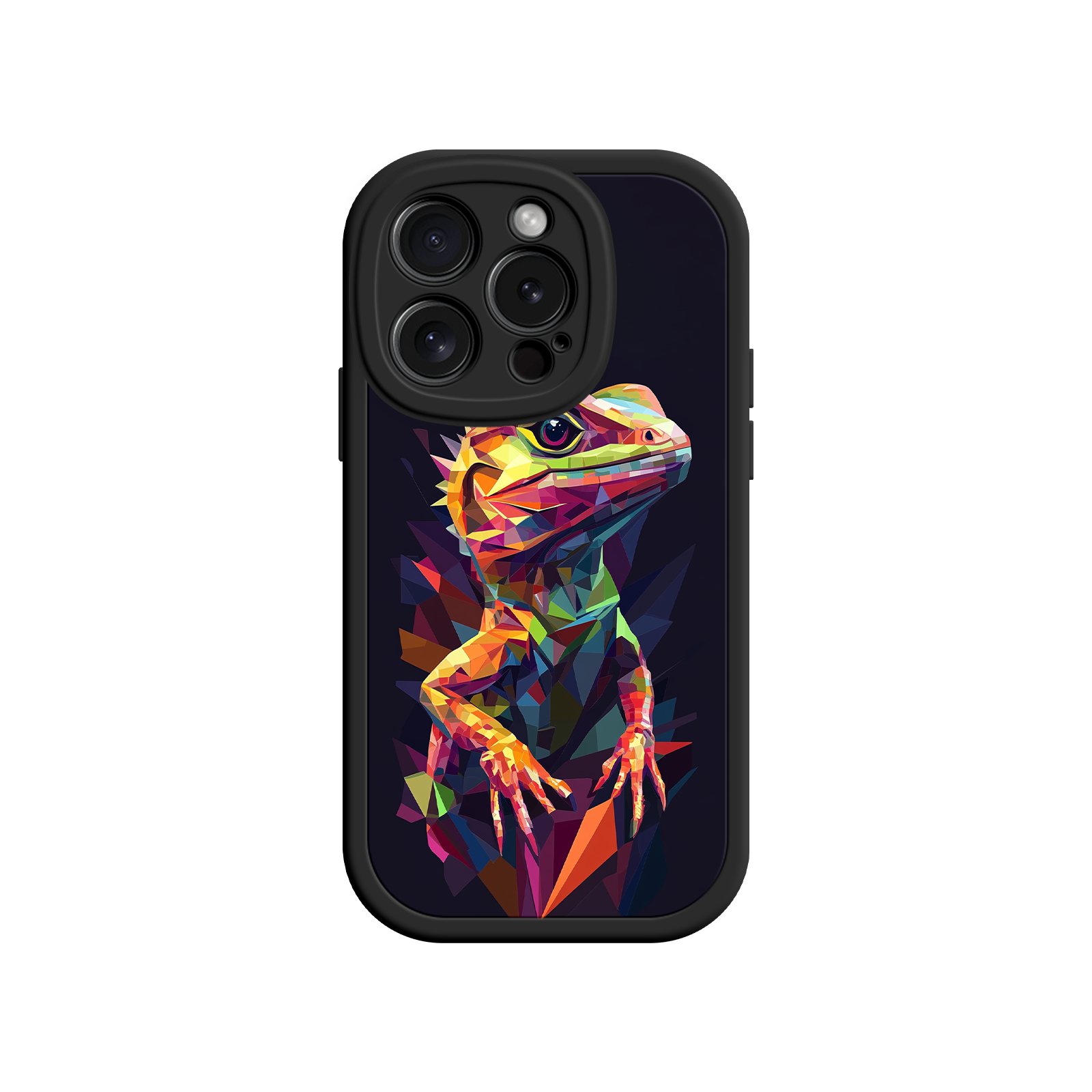 Geometric Lizard iPhone 17 Case – Colorful Polygon Art, Protective Animal Print Cover, Bold Reptile Design