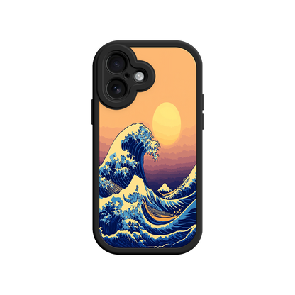 #MC0012 Factory Wholesale Great Wave Sunset iPhone Case – Japanese Art with Ocean & Mountain Design
