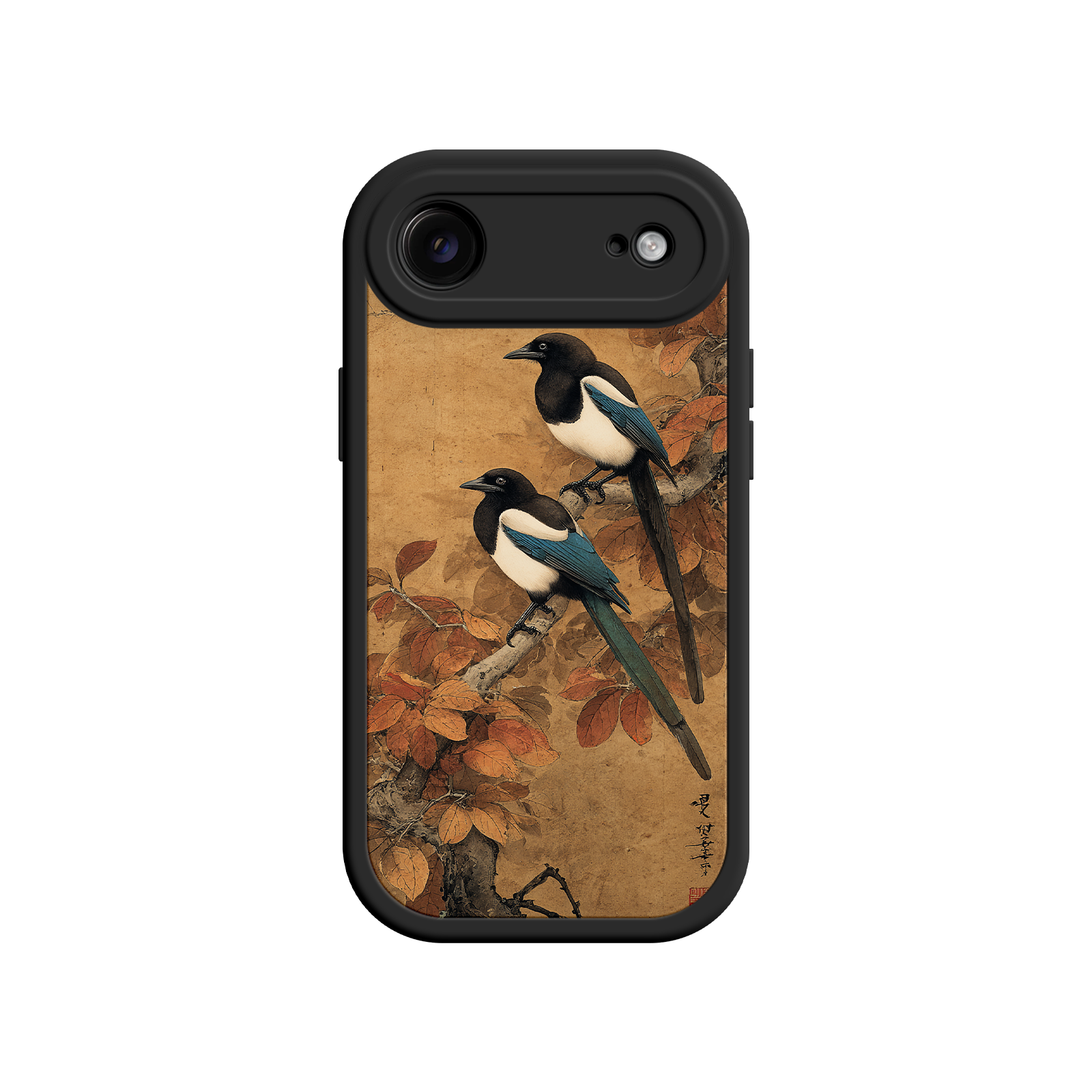 Artistic iPhone case featuring East Asian bird art