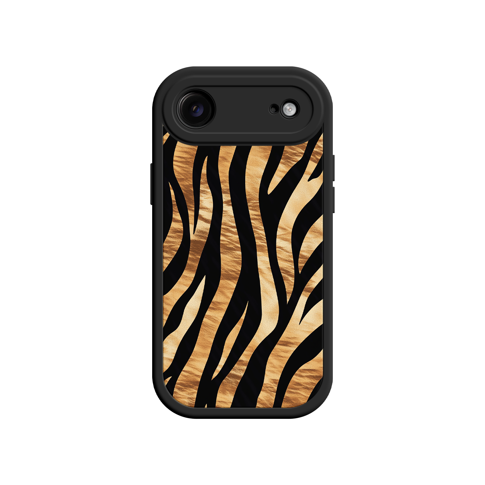 Animal-inspired phone case with tan and black design