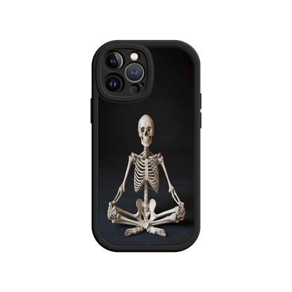 #MC0041 Factory Wholesale Meditating Skeleton iPhone 17 Case – Gothic Skelly Yoga Art, Anatomical Design, Spiritual Aesthetic