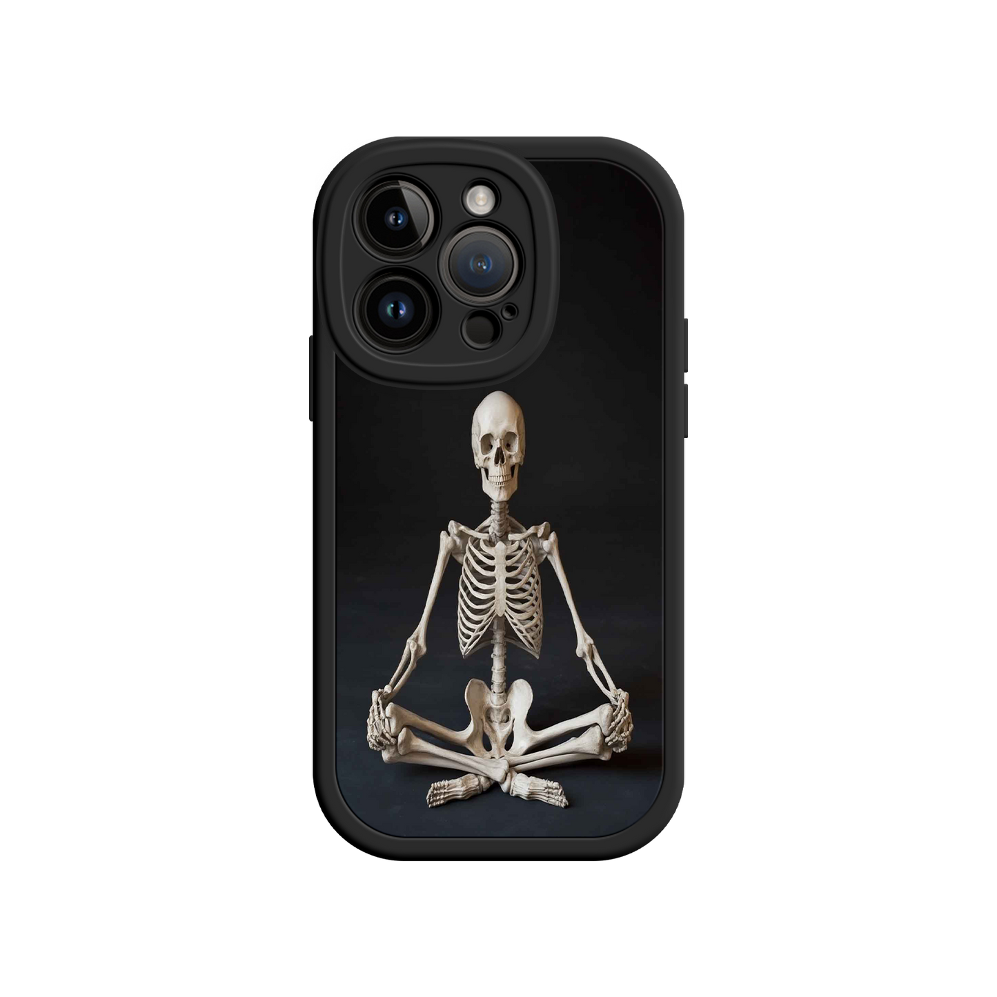 #MC0041 Factory Wholesale Meditating Skeleton iPhone 17 Case – Gothic Skelly Yoga Art, Anatomical Design, Spiritual Aesthetic