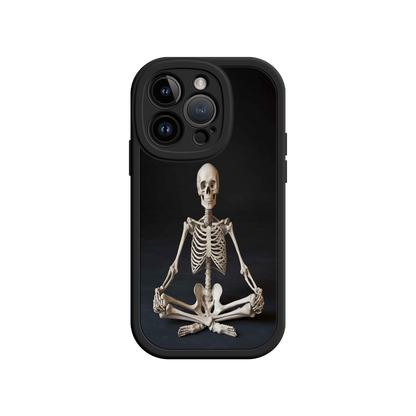 #MC0041 Factory Wholesale Meditating Skeleton iPhone 17 Case – Gothic Skelly Yoga Art, Anatomical Design, Spiritual Aesthetic