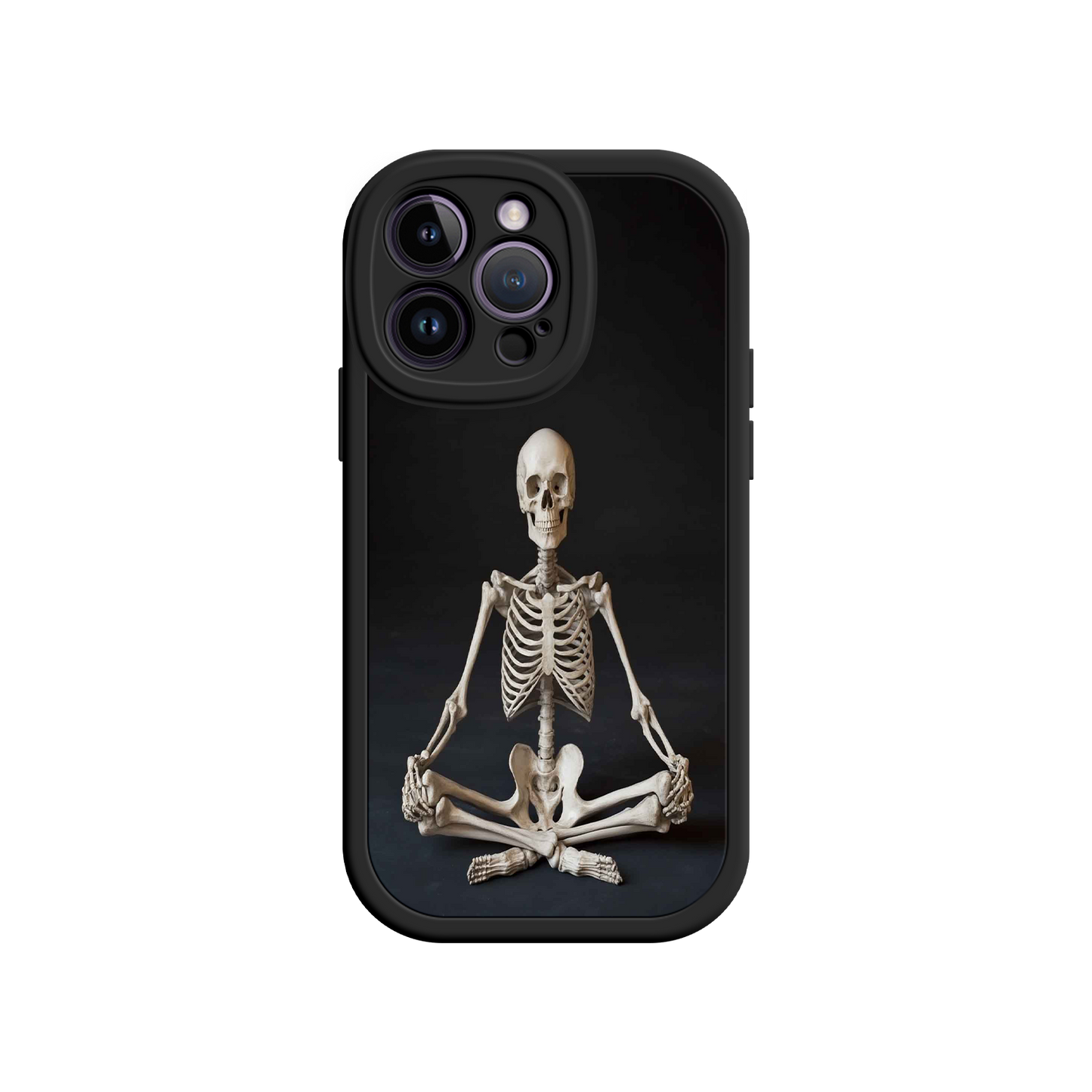 #MC0041 Factory Wholesale Meditating Skeleton iPhone 17 Case – Gothic Skelly Yoga Art, Anatomical Design, Spiritual Aesthetic