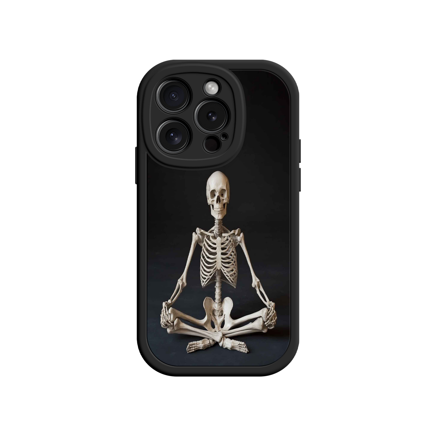 #MC0041 Factory Wholesale Meditating Skeleton iPhone 17 Case – Gothic Skelly Yoga Art, Anatomical Design, Spiritual Aesthetic
