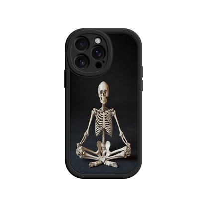 #MC0041 Factory Wholesale Meditating Skeleton iPhone 17 Case – Gothic Skelly Yoga Art, Anatomical Design, Spiritual Aesthetic
