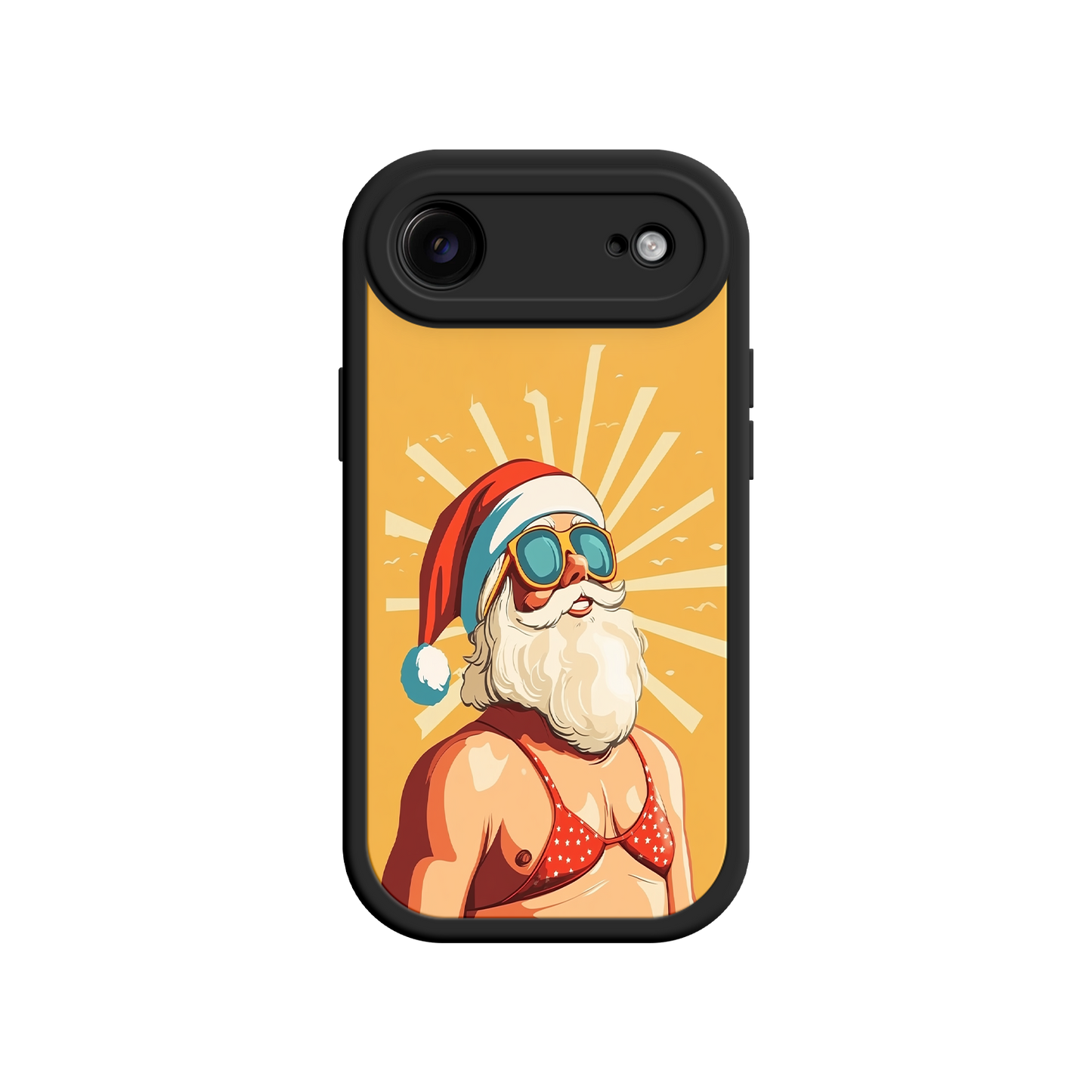 Christmas iPhone case featuring tropical Santa Claus