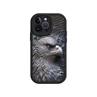 #MC0026 Factory Wholesale Embossed Eagle iPhone 17 Case – Grayscale 3D Design, Rugged Protective Cover, Symbol of Strength & Freedom