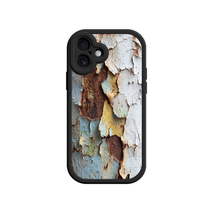 Rustic phone case with cracked and flaking paint