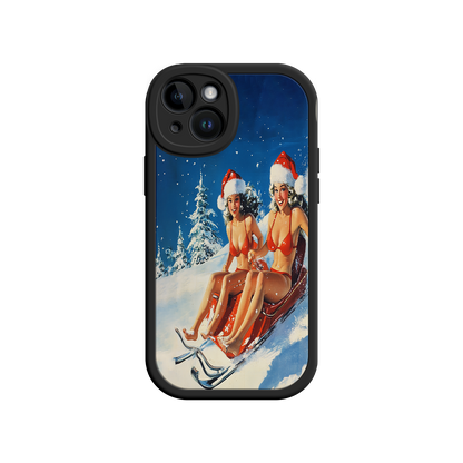 #MC0027 Factory Wholesale Santa Bikini Sled iPhone 17 Case – Funny Christmas Design, Sexy Holiday Vibes, Winter Wonderland Art
