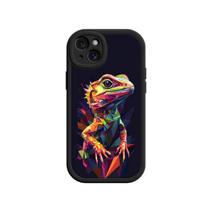 #MC0024 Factory Wholesale Geometric Lizard iPhone 17 Case – Colorful Polygon Art, Protective Animal Print Cover, Bold Reptile Design
