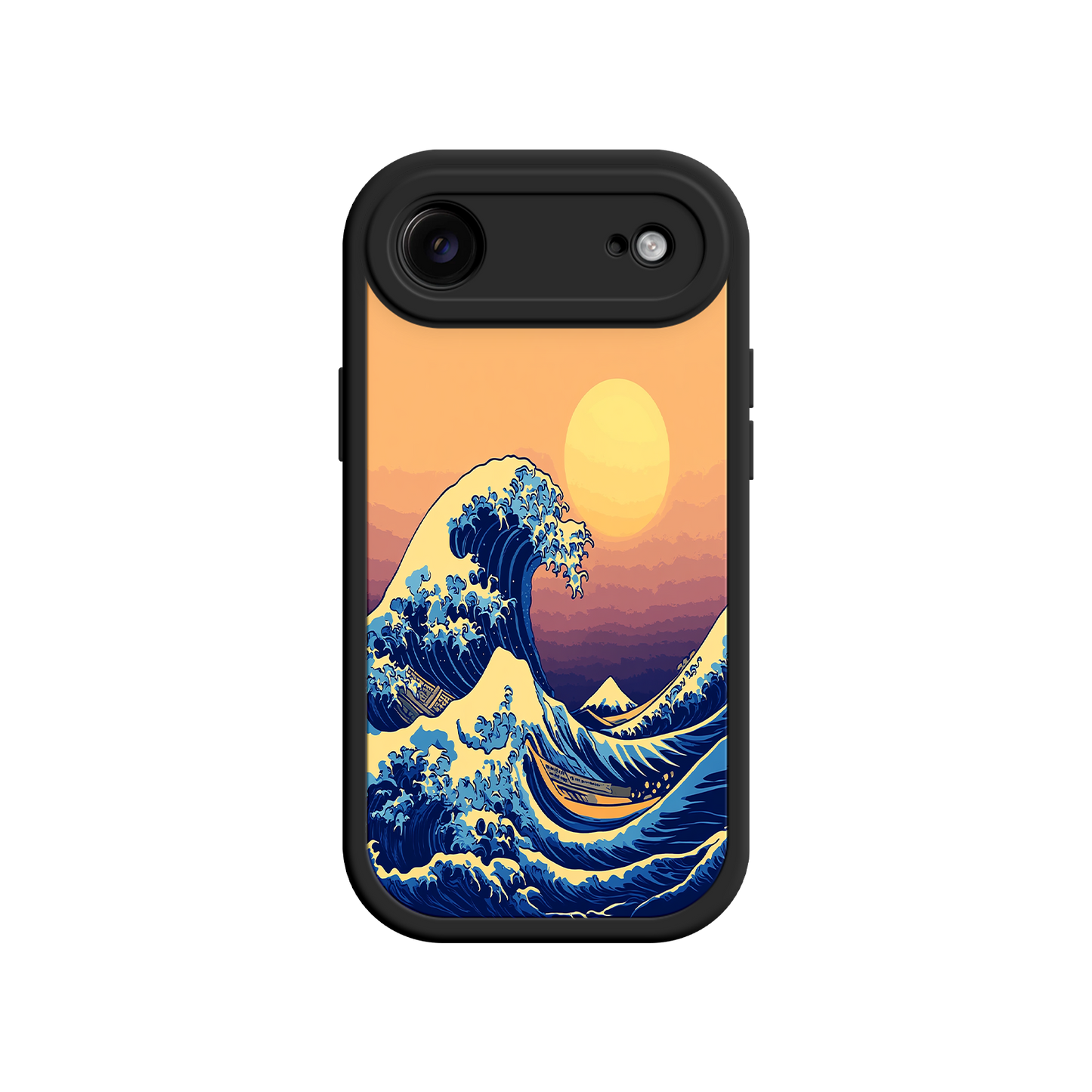 #MC0012 Factory Wholesale Great Wave Sunset iPhone Case – Japanese Art with Ocean & Mountain Design